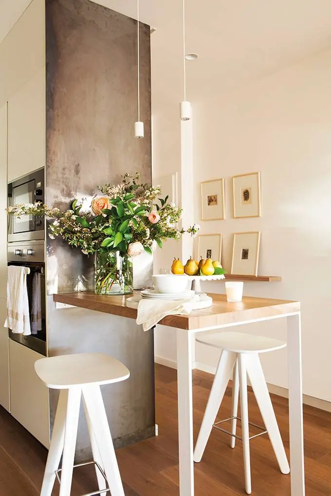 Barra de cocina en la pared: La solución perfecta para optimizar el espacio - Cuál es el ancho de una barra desayunadora barra cocina pared - Cuál es el ancho de una barra desayunadora